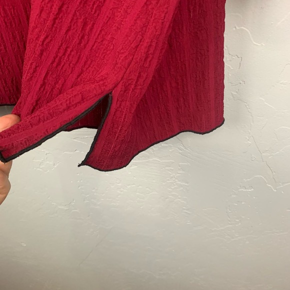 Ali Miles 3/4 Sleeve Tunic Top Size 2x Red Button Front Blouse Artsy Flowy - Picture 5 of 10